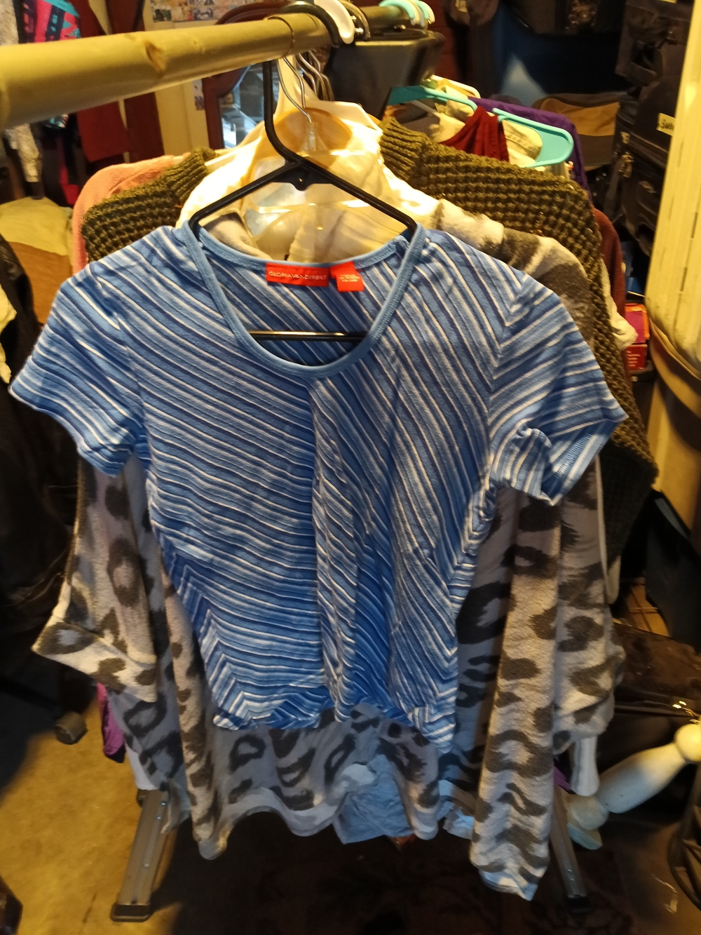 Girls' Blue Striped Short-Sleeve Tee - Brand Unspecified